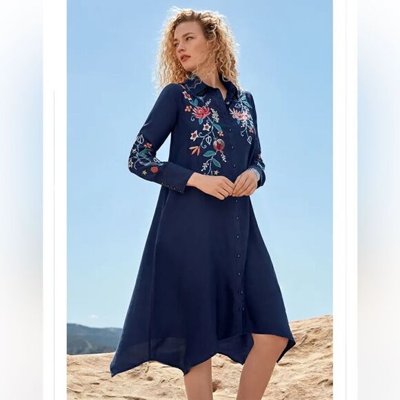 JOHNNY WAS VIOLA WIDE CUFF SEASIDE DRESS - Picture 8 of 8